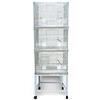 Pet's Solution - Batteria Gabbie da Cova Silver con Carrello e Accessori, per Allevamento, Riproduzione ed Esposizione Uccelli - Modulo da 3 Gabbie di 60x42x43h cm
