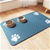 DOTBUY-SHOP Tappetino Sotto Ciotola Cani Assorbente, Motivo Chevron Tappetini Sottociotola in Diatomite per Gatti Tappeto Sotto Ciotola Asciugatura Rapida Antiscivolo (Blu,30x40cm)