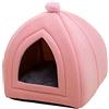 Wangle Cuccia antiscivolo per animali domestici, con cuscino a forma di igloo, pieghevole, per cani e gatti, morbida, morbida, per casa, per interni e gatti, taglia S, 28 x 28 x 30 cm, rosa