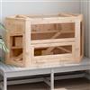Homgoday Gabbia per Criceti 80x40x43 cm in Legno Massello di Abete, Gabbia Animali Gabbia per Criceti Esterno per Pollame Animali