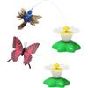 Uhngw Giochi Elettronici per Gatti | Gioco Movente Automatico con Farfalla e - Esercitatore Di Caccia Rotante 360° | Stimolazione Mentale e Esercizio Indoor per Gatti Cuccioli