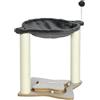PawHut Albero Tiragraffi per Gatti con Amaca Max 5kg 53.5x53.5x66cm Grigio | Palline da Gioco, Pali in Sisal, Torre per Gatti, in MDF e Peluche