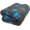 Profleece VetBedding Non Slip Originale Tappeto per Cani e Gatti Incontinenti, Anziani, Malati Termoisolante, Filtra i Liquidi, Mantiene Il Pelo Asciutto (Zampe Azzurre, 75x50)