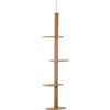 PawHut Albero Tiragraffi per Gatti a 4 Livelli, Tiragraffi per Gatti con Altezza Regolabile, 43x27x228-260cm, Marrone