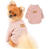 PAIDEFUL Maglione con Trama a Spighe di Grano per Cani Moda Caldo Lavorato a Maglia Maglioni per Chihuahua Maglieria Pullover Abbigliamento Invernale per Piccoli Animali Gatto Autunno Tempo Freddo