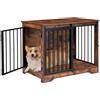 Hzuaneri 81cm Gabbia per Cani, Tavolo Supplemento, Nicchia Moderna per Cani, Gabbia per Cuccioli, Casetta per Animali, 2 porte, 55 x 81 x 67,5 cm, Marrone Rustico DFC83601B