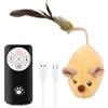 harupink Mouse da gioco elettrico, giocattolo per gatti in peluche con LED, può essere controllato a distanza, giocattolo interattivo per gatti e gattini, ideale per razze piccole (giallo)