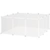 PawHut Recinto per Cuccioli e Piccoli Animali Modulabile in Metallo e PP, 12 Pannelli da 35x45cm Bianco