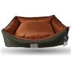 Ligo Oliver - Cuccia per cani di grande taglia idrorepellente sfoderabile resistente ai graffi. Cuscino materasso per cani in nylon. REALIZZATA A MANO IN ITALIA (S:60x50 cm, VERDE OLIVA/RUGGINE)