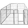 Petigi Recinto Gabbia Cuccioli Grande per Cani Roditori Animali Pieghevole 3 Taglias Disponibile 8,16 o 24 Parti Argento, Dimensioni (L x A):80 x 100 cm (8X)