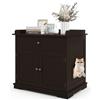 SOARS Mobile Lettiera per Gatti con 2 Ante e Cassetto, Armadio per Gatto in Legno con Ingresso Laterale, Grotta Rifugio Multiuso per Soggiorno, Camera da Letto e Ingresso, 76 x 53 x 74 cm