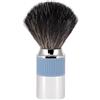 MÜHLE NEO - Pennello da barba vegano per saponi e creme da barba | Sostenibile, ecologico e riutilizzabile | Pennello da barba esfoliante | Cromo con manico in silicone blu