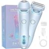 LLELEMAMO The Glide Pro 3.0 Razor for Women, 2025 New The Glide Pro Razor, 2 in 1 Wet & Dry Waterproof Electric Shaver for Women, Removable Head for Leg Arm Underarm Bikini Area (Blue)