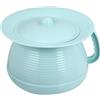 Housoutil Vaso da Notte per Adulti in Pp Blu, Spessito, Portatile, Coperchio, Facile da Pulire, per Uso Domestico e Notturno