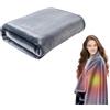 Kouamor Coperta elettrica USB 140 x 80 cm, senza fili, con 3 livelli di calore (35 °C, 45 °C, 55 °C), riscaldamento rapido in 15 secondi, lavabile in lavatrice, ideale per casa, ufficio, viaggi e campeggio