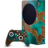 Head Case Designs Licenza Ufficiale Alyn Spiller Legno e Resina Aqua Mix Arte Pacchetto Console Da Gioco Wrap E Pelle Per Controller Compatibile con Xbox Series S Console & Controller Bundle