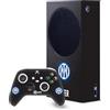 Head Case Designs Licenza Ufficiale Inter Milan Logo Su Nero Distintivo Pacchetto Console Da Gioco Wrap E Pelle Per Controller Compatibile con Xbox Series S Console & Controller Bundle