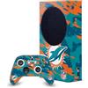 Head Case Designs Licenza Ufficiale NFL Camou Miami Dolphins Pacchetto Console Da Gioco Wrap E Pelle Per Controller Compatibile con Xbox Series S Console & Controller Bundle