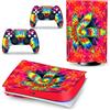 PDURMBUAB Nessuna Schiuma Nessuna Bolla Pelle Decalcomanie Anime Console Per PS5 Disk Edition 2 Controller Pellicola Vinile Avvolge, Durevole, Resistente Graffi 15021