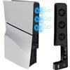 AARONMEI Ventola di raffreddamento per PS5 Slim, dispositivo di raffreddamento silenzioso ad alta efficienza con 3 velocità della ventola, fornito con porta USB, per PS5 Slim edizione digitale/disco (nero)