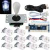 SJ@JX Arcade Game Stick DIY Kit Buttons with Logo LED 8 Way Joystick USB Encoder Cable Controller for PC MAME Raspberry Pi White