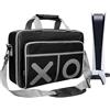 eLUUGIE Borsa da viaggio multifunzionale borsa da viaggio borsa a tracolla per sistema PS5 e accessori/Xbox one, Nero, Large, Videogiochi
