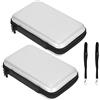 Lazmin112 Custodia Rigida Protettiva in EVA da 2 Pezzi per 3DS XL 3DS LL, Borsa Portaoggetti Portatile con 8 Slot per Schede di Gioco e Scomparti in Nylon a Doppio Strato, per Console di (grigio