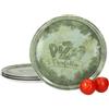MamboCat Set di 4 piatti per pizza perfetti, Ø 31,5 cm, verde, per 4 persone, piatti rustici in porcellana per pizza, torte fiamme e molto altro ancora, grande piatto piano con decorazione e scritta