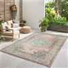 the carpet Palma - Tappeto per interni ed esterni, tessitura piatta, robusto, design moderno, effetto vintage, effetto usato, super piatto, resistente ai raggi UV e alle intemperie, motivo orientale