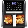 Tagars Friggitrice Ad Aria Calda XL Da 7 Litri Con Display Digitale Touch, Finestra Di Controllo In Vetro, Sistema A Riscaldamento Rapido, 12 Programmi Di Cottura, Timer E Potenza 1800 W