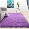 Hruile Tappeto shaggy a pelo spesso e soffice, per soggiorno, morbido, di grandi dimensioni, moderno, in peluche, per camera da letto, antiscivolo, decorazione per la casa, 180 x 200 cm, viola