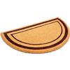 Amicasa Cosmoline - Zerbino COCCOMIO MEZZALUNA Marrone 40x70 cm - Cocco naturale da esterno con bordatura marrone e fondo PVC antiscivolo - Forma mezzaluna per ingresso casa