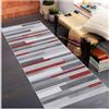 Siunwdiy Tappeto Cucina Grigio e Rosso Antiscivolo Lavabile 3Metri, Tappetino Runner Passatoia per Soggiorno Camera Letto Corridoio Entrata, Tappeto Corridoio Lungo Ingresso Moderno 100x300 cm