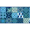 TREND TAPPETO BAGNO CUCINA MULTIUSO PASSATOIA EMMEVI TESSITURA PIATTA FANTASIA PIASTRELLE mod.FAKIRO36 MADE IN ITALY (57x190 cm, Blu)