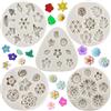 Sijiangmold 5 stampi in silicone per decorazione di torte, pasta di zucchero, a forma di fiore, rosa