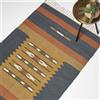 HOMESCAPES Tappeto Kilim intrecciato a mano arancione e blu, 120 x 170 cm, in iuta e cotone, per soggiorno, con motivo geometrico tradizionale e nappe