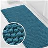 LINGKY Tappeto Bagno Ciniglia Tappetino da Bagno Alta densità e Assorbente In Microfibra Shaggy Tappeto da Bagno Antiscivolo ad Asciugatura Rapida Lavabile (Turchese,120 x 50 cm)