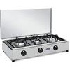 CFParker Parker Fornello 3 Fuochi a Gas GPL acciaio inox con valvola di sicurezza per uso interno - made in italy mod. FO3300AGPS