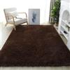 YUANWAN Tappeto a Pelo Lungo 180 x 120 cm Morbido Antiscivolo Facile Pulizia Tappeto Decorativo per Il Soggiorno Tappeto a Pelo Lungo per Soggiorno, Corridoio, Camera da Letto, Marrone