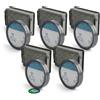 PIESSEONLINE 5+5 Filtri Aspirapolvere per Rowenta Powerline Extreme Cyclonic, MOD: RH8021, RH8037, RH8055, RH8121, RH8133, RH8147, RH8155, RH8165, | 5 Kit Filtri Pre-Motore Lavabile + HEPA | Compatibile ZR903601