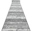 rugsx Passatoia corridoio WOOD Tavole - moderna e resistente, ideale per cucina, soggiorno e ingresso, grigio 110x380 cm