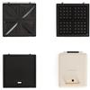 CREATE/STONE STUDIO/Sandwichera grill e waffle quadrupla bianco panna / 3 piastre intercambiabili: Grill, Waffle e Sandwich, antiaderente, apertura 180º, 4 fette, spegnimento automatico, 1600W