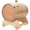 Fdit Botte Vintage in Legno di Quercia, Botte di Mini Whisky in Legno da 5 Litri, Botte di Rovere Artigianale con Supporto per Whisky, Cocktail, Rum, Tequila, Vino Idromele