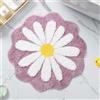 Carmoion Grazioso tappetino da bagno, motivo floreale rosa, tappetino antiscivolo ad assorbimento d'acqua, morbido lavabile in lavatrice, per camera da letto, cucina, bagno, WC, pavimenti, 65 x 65 cm (viola)