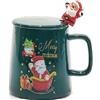 COSE DA CASA Tazza Americana Natalizia con Coperchio Cucchiaino in Acciaio TISANE COLAZIONE ottima idea regalo (CUCCHIAINO CON BABBO NATALE)