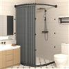 SJMDSDSC Set di tende da doccia curve, tenda da doccia pieghevole magnetica, divisorio angolare impermeabile per bagno con asta curva, con asta per tenda da doccia e striscia di ritenzione idrica.(X70~85cmxY70