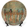 asbwuo Donne nell'antico Egitto, piatto decorativo in porcellana, piatto in ceramica con motivo stampato, piatti in ceramica con supporto espositivo, piatti da portata, ornamenti artistici e artigianali da