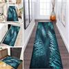 LUMIPAP Tappeto a passatoia per cucina e corridoio, antiscivolo, lavabile, per corridoio, lavanderia, 40 x 100 cm, foglie blu