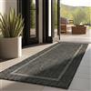 Carpettex Tappeto per esterno monocolore resistente alle intemperie, ideale per terrazze, balconi, giardini e cucine, con tessitura piatta e finitura simile al sisal, Colore: Nero, Taglia: 80 x 250 cm