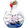 TITA-DONG Barca a Vela in Bottiglia dei Desideri Bottiglie di Sughero di Vetro, Drift Bottle Decor, Nave da Battaglia Nautica, Barca a Vela Fatta a Mano Regalo per L'arredamento della Stanza, Home Office(medio)